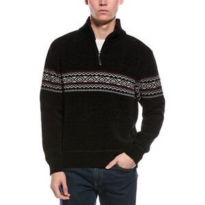 Point Zero Mens  Semi Fit 1/4-Zip Mock Neck Sweater, Black